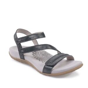 Aetrex Women's Silver Metallic Faux Leather Gabby Sandals Size 42 US 10.5 $100